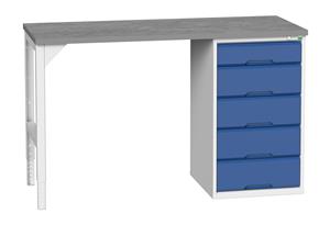 Verso 1500x600x930 Pedastal Bench Cabinet Lino Verso Pedastal Benches with Drawer / Cupboard Unit 11/16921910.11 Verso 1500x600x930 Ped Ben Cab Lino.jpg